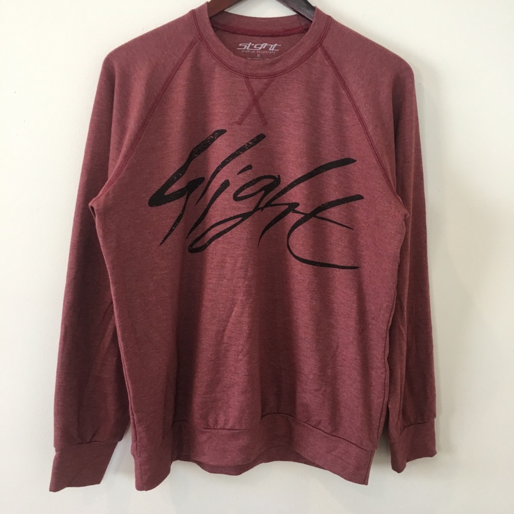 Slight Men’s Shirt Long Sleeve Burgundy Graphic - Picture 2 of 7